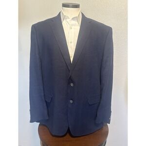 LAUREN RALPH LAUREN Men's 100% LINEN Paisley Lined Blazer 46R Navy Blue Preppy